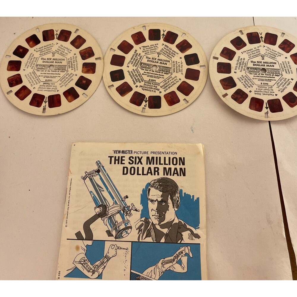 GAF View-Master Reels Showtime The Six Million Dollar Man Booklet B5593